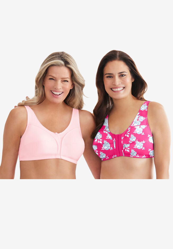 LEADING LADY Meryl Cotton Front Closure Leisure Bra : : Clothing,  Shoes & Accessories
